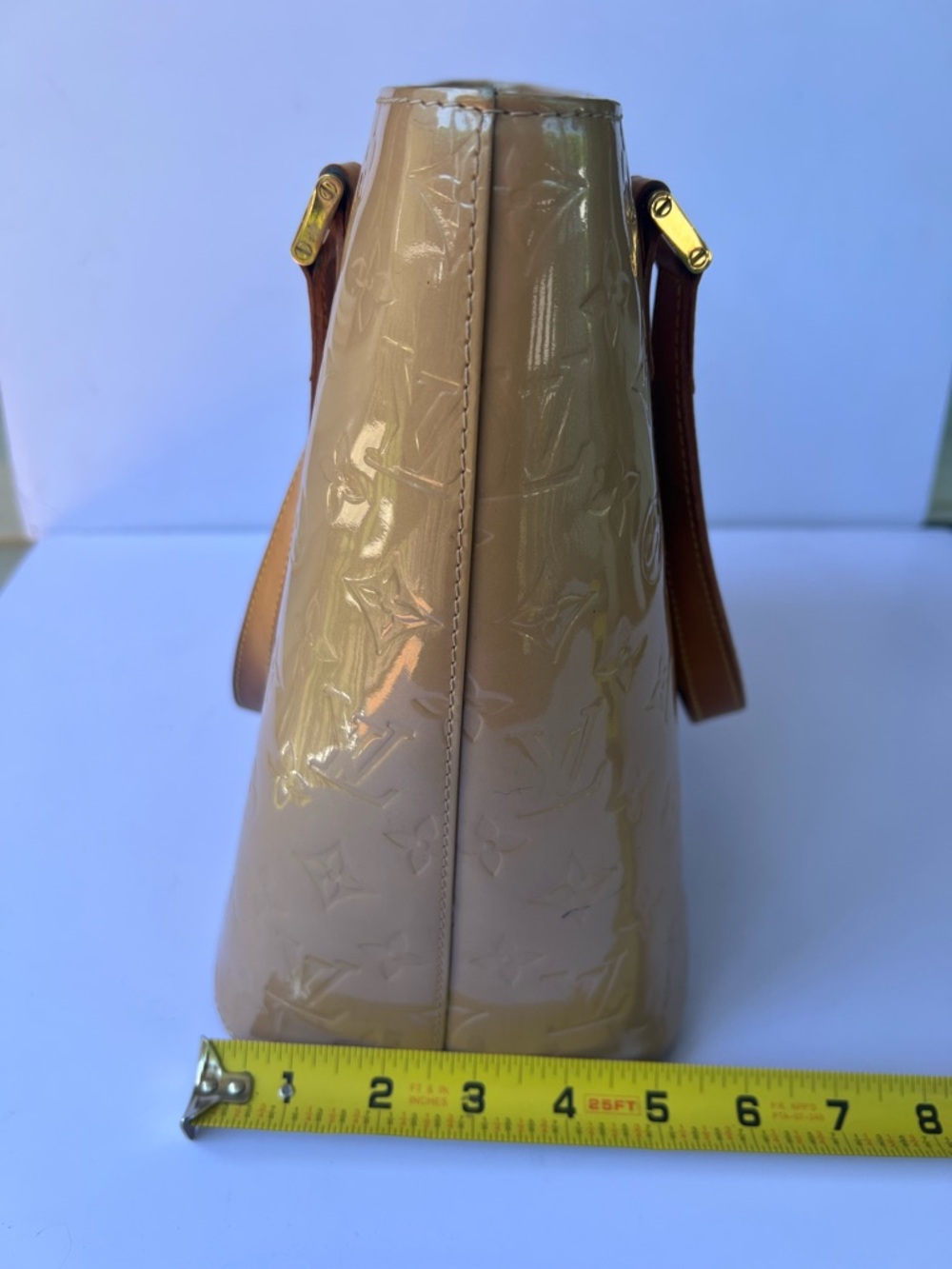 Louis Vuitton Vernis Tote Bag Beige Patent Leather Shoulder Bag Authentic - Picture 12 of 12